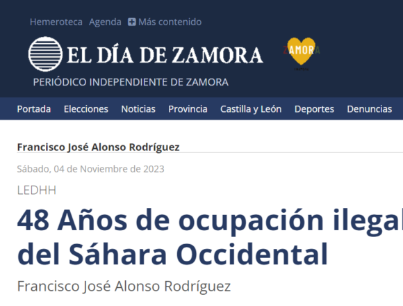 asdfgfds 48 Años de ocupación ilegal del Sáhara Occidental | El Día de Zamora | Formato digital del periódico El Día de Zamora