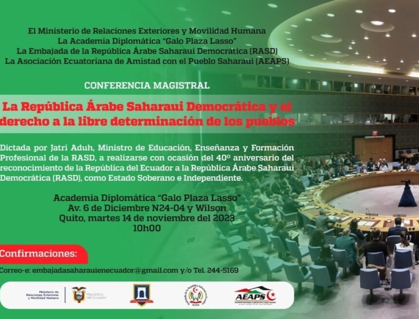 conferencia_magistral-ecuador Celebran XL Aniversario de relaciones entre la RASD y Ecuador | Sahara Press Service (SPS)