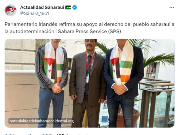 Parlamentario irlandés refirma su apoyo al derecho del pueblo saharaui a la autodeterminación | Sahara Press Service (SPS)