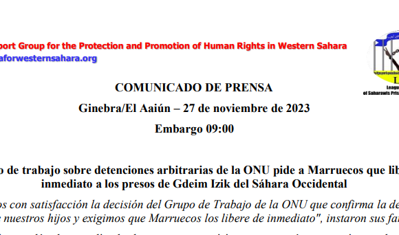 sdfgtrtgyh El Grupo de trabajo sobre detenciones arbitrarias de la ONU pide a Marruecos que libere de inmediato a los presos de Gdeim Izik del Sáhara Occidental´