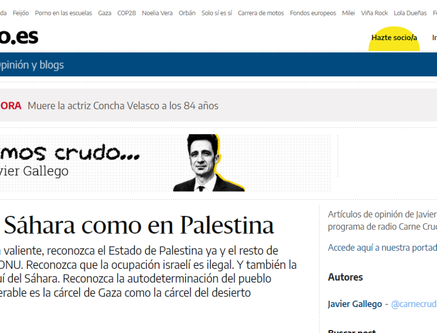 Así en el Sáhara como en Palestina – Javier Gallego en elDiario