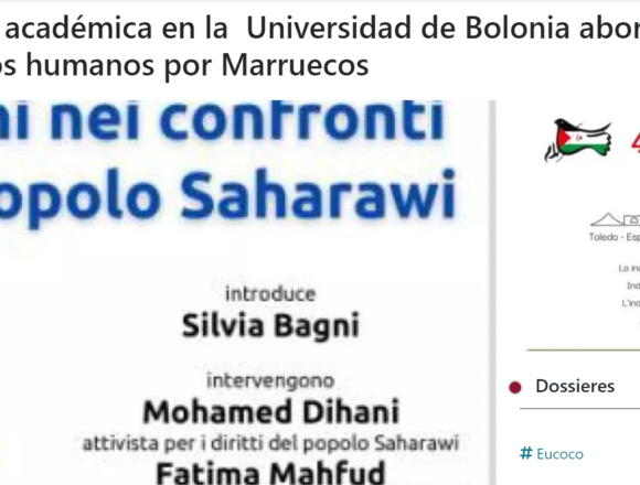 ITALIA/ sesión académica en la  Universidad de Bolonia aborda la violación de los derechos humanos por Marruecos | Sahara Press Service (SPS)
