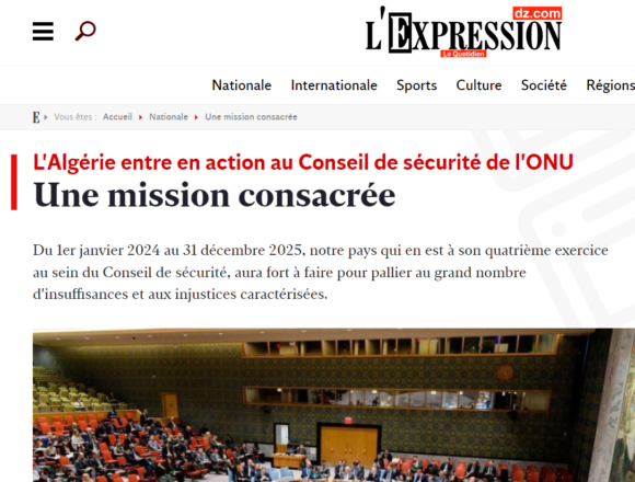 sderty Argelia en el Consejo de Seguridad de la ONU: una misión compleja