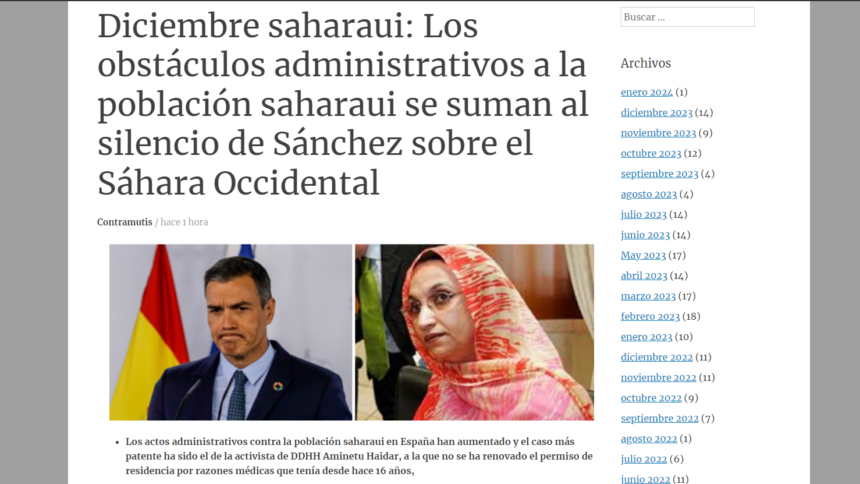 Diciembre saharaui: Los obstáculos administrativos a la población saharaui se suman al silencio de Sánchez sobre el Sáhara Occidental | Contramutis