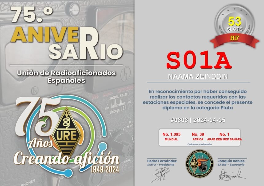 Diplomas de oro, plata y de bronce para los radioaficionados saharauis | Sahara Press Service (SPS)