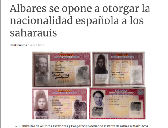 Albares se opone a otorgar la nacionalidad española a los saharauis | Contramutis