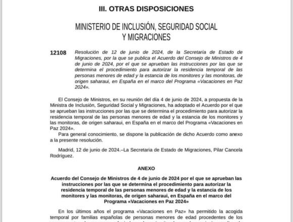 GQBV3_MXMAA8lOC Hoy se ha publicado en el BOE el programa de Vacaciones en Paz 2024