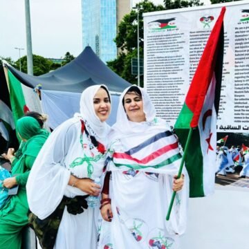 Manifestación por el Sáhara Occidental frente a las oficinas de la ONU en Ginebra 