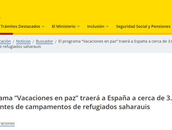 frty El programa “Vacaciones en paz” traerá a España a cerca de 3.000 menores procedentes de campamentos de refugiados saharauis – Ministerio de Inclusión, Seguridad Social y Migraciones