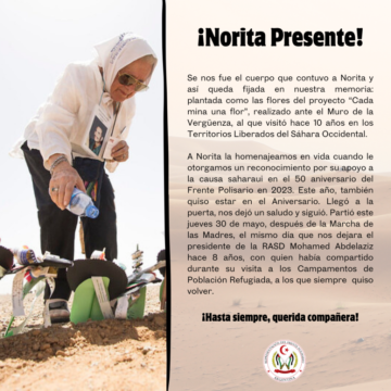 El Frente Polisario y el Gobierno de la RASD lamentan la partida de Nora Cortiñas | Voz del Sahara Occidental en Argentina