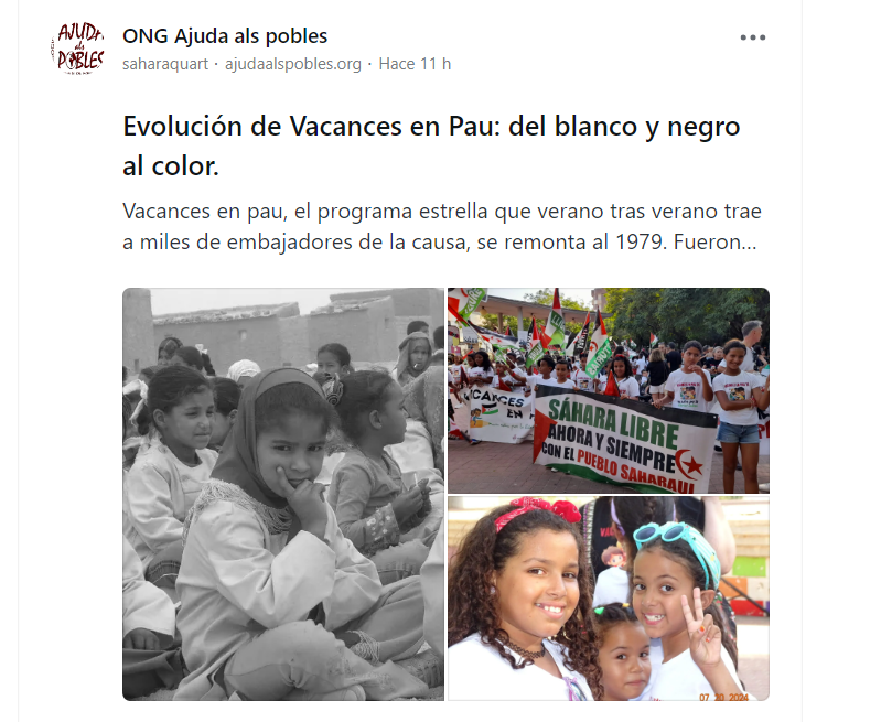 Evolución de Vacances en Pau: del blanco y negro al color. | ONG Ajuda als pobles