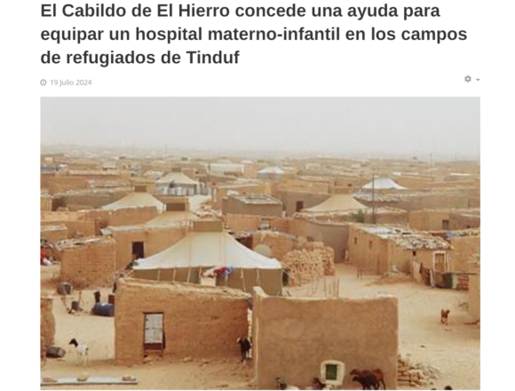 gthyjkl, El Cabildo de El Hierro concede una ayuda para equipar un hospital materno-infantil en los campos de refugiados de Tinduf