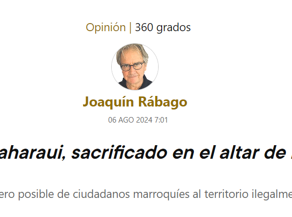 El pueblo saharaui, sacrificado en el altar de la Realpolitik – Joaquín Rábago