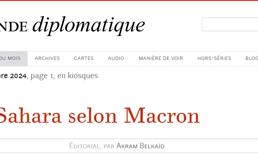 sdfghjklñ- Le Sahara selon Macron, par Akram Belkaïd (Le Monde diplomatique, septembre 2024)