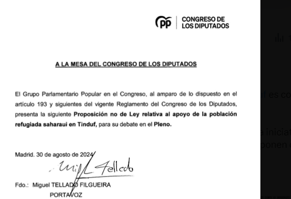 sdfrtghyjk El PP pide al Gobierno un fondo extraordinario de ayuda para los refugiados saharauis y reservar una partida en los PGE