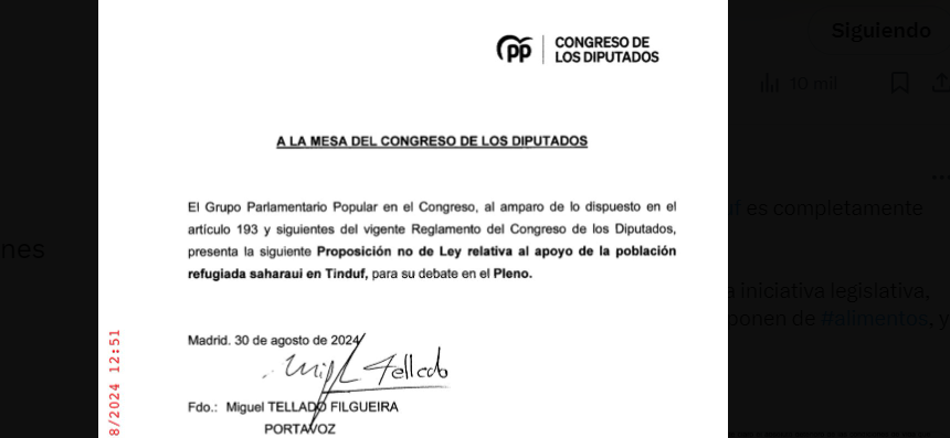 sdfrtghyjk El PP pide al Gobierno un fondo extraordinario de ayuda para los refugiados saharauis y reservar una partida en los PGE