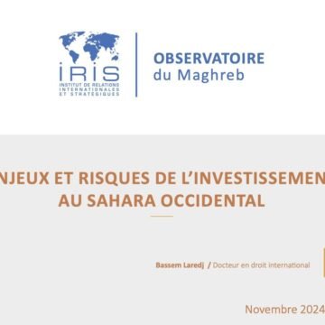 El Instituto francés de Relaciones Internacionales y Estratégicas (IRIS) advierte a las empresas francesas de invertir en el Sáhara Occidental ocupado