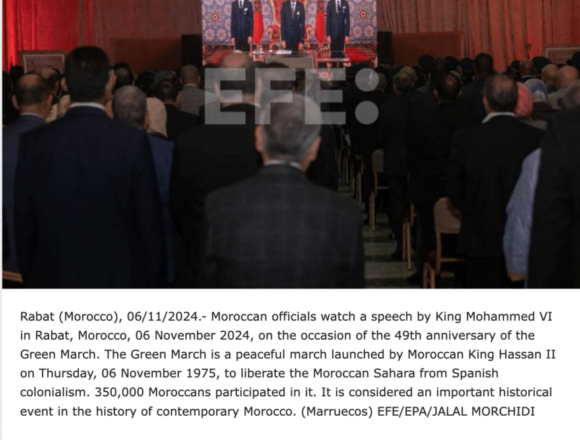 La agencia Efe considera que la Marcha Verde liberó al «Sáhara marroquí» del «colonialismo español»