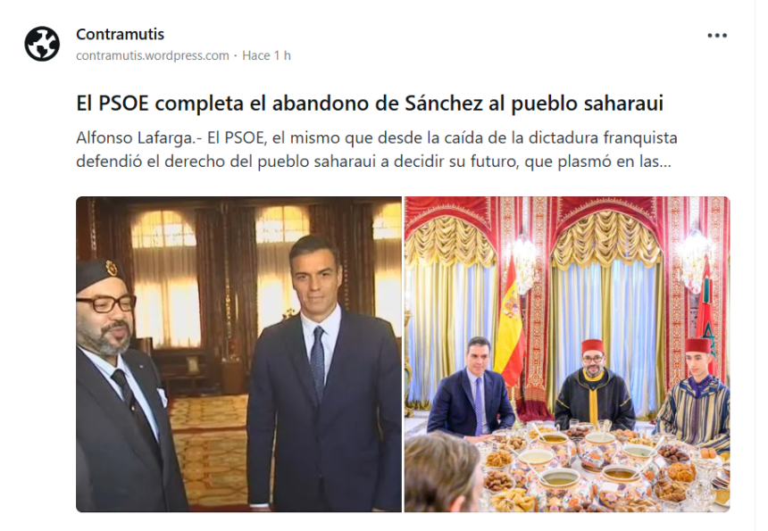 El PSOE completa el abandono de Sánchez al pueblo saharaui – Contramutis