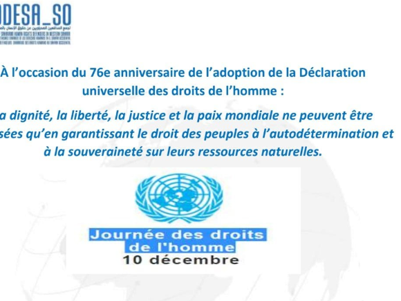 sdefrghjk CODESA en el 76º aniversario de la adopción de la Declaración de los DDHH: En el Sáhara Occidental ocupado, Marruecos continúa cometiendo crímenes de guerra y contra la humanidad contra civiles saharauis y confiscando los derechos fundamentales del pueblo saharaui