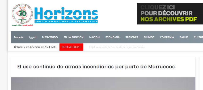 La SMACO condena el uso continuado de armas incendiarias por parte de Marruecos en el Sáhara Occidental – Horizons