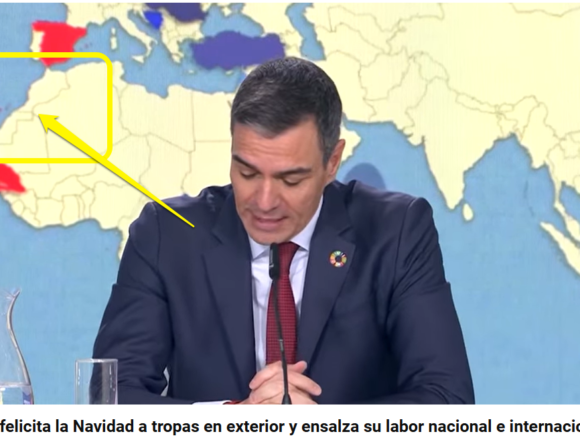 Pedro Sánchez envía mensaje navideño a las Fuerzas Armadas españolas en el exterior con un mapa donde se reconoce el Sáhara Occidental independiente de Marruecos
