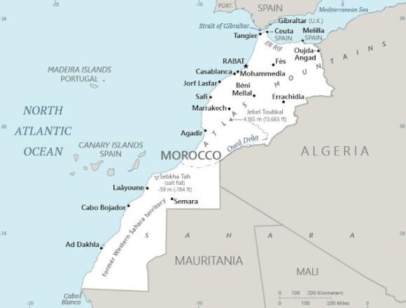 Morocco20map La CIA borra la frontera entre Marruecos y el Sáhara Occidental: ¿cómo afecta a Canarias?