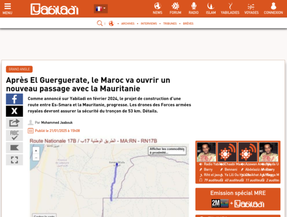Tras El Guerguerate, Marruecos abrirá un nuevo paso con Mauritania (según la prensa marroquí)
