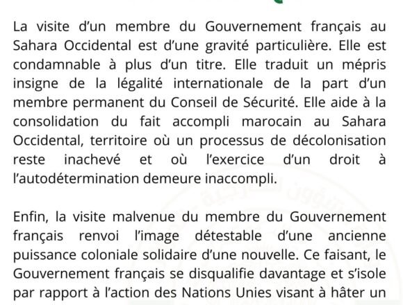 GkEtdW6WIAEL3jG Argelia considera «de una especial gravedad» la visita de una ministra francesa al Sáhara Occidental