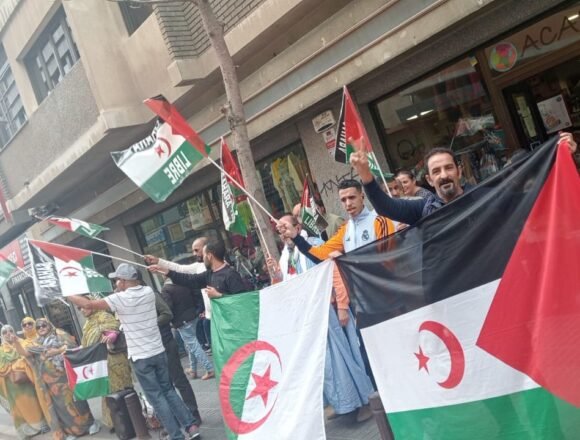Comunidad saharaui y movimiento solidario canario protestan frente al consulado marroquí en Las Palmas | Sahara Press Service (SPS)