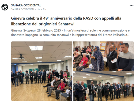 dfrgthyjuk Ginebra conmemora el 49º aniversario de la RASD y pide la liberación de los presos saharauis
