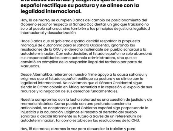 GmUtEVxbMAAAOES «Alternatiba» reafirma su apoyo a la causa saharaui