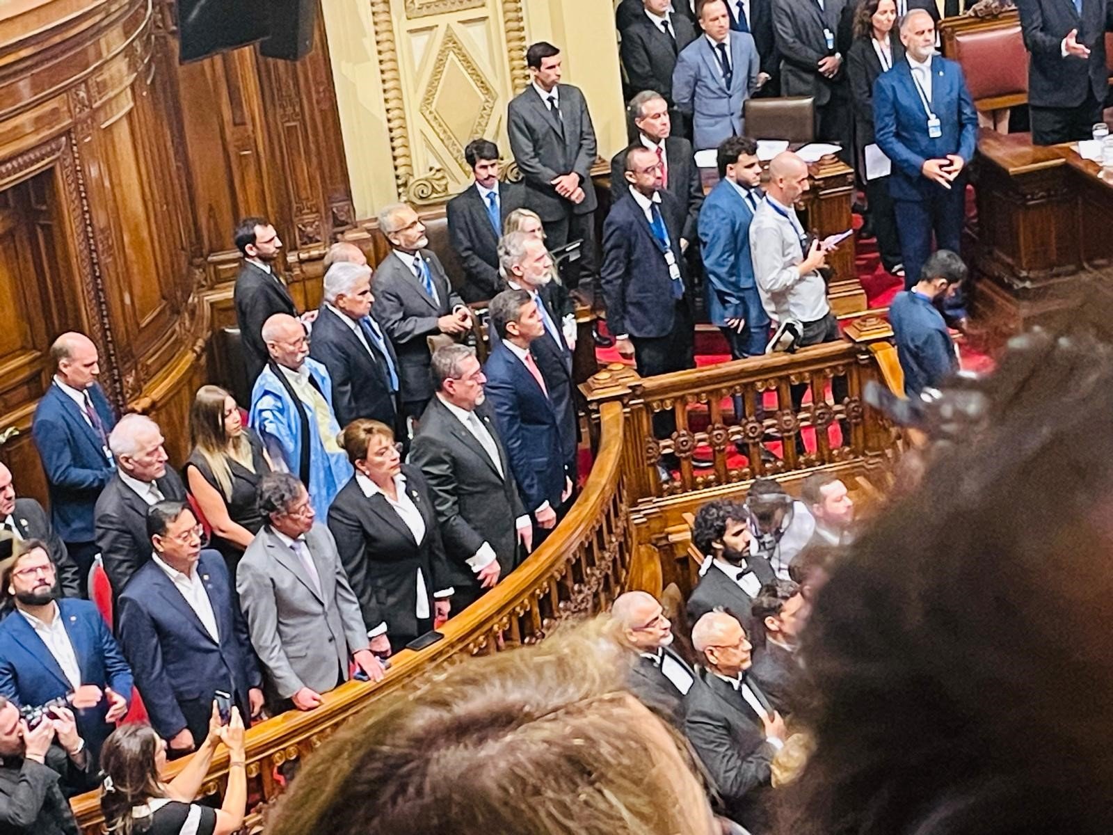 Presidente de la RASD en ceremonia de Asunción de Yamandú Orsi, nuevo Presidente de Uruguay. ceremonia de Asunción de Yamandú Orsi, nuevo Presidente de Uruguay.
