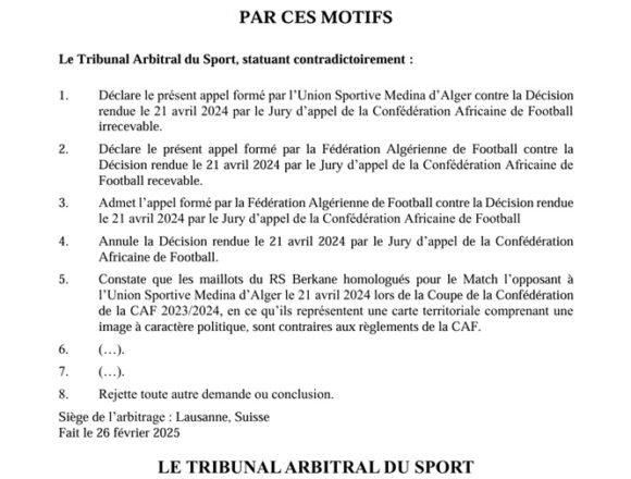 faf-caf-fifa El Tribunal Arbitral del Deporte (TAS) se pronuncia contra la propaganda política de un club marroquí con el mapa del Sáhara Occidental | Sahara Press Service (SPS)
