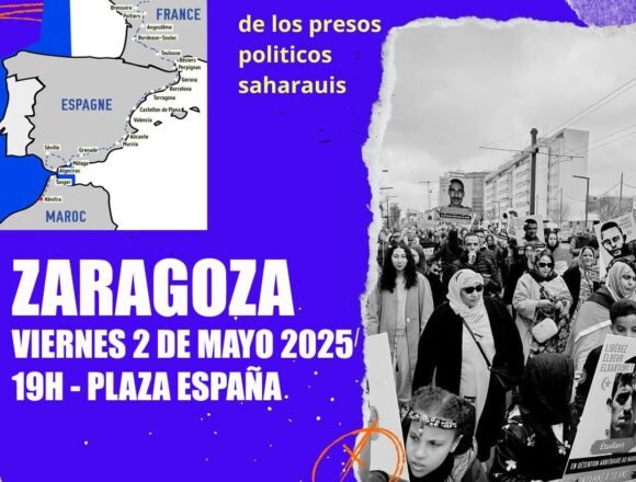 #MarchaLibertadSaharaui | La Marcha por la libertad de los presos políticos saharauis hace escala en Aragón este 2 de mayo