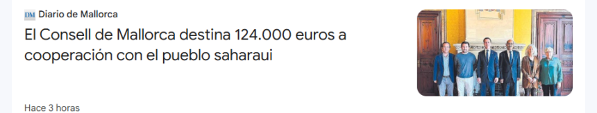 El Consell de Mallorca destina 124.000 euros a cooperación con el pueblo saharaui