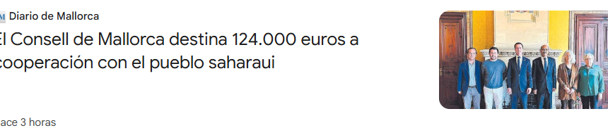 El Consell de Mallorca destina 124.000 euros a cooperación con el pueblo saharaui