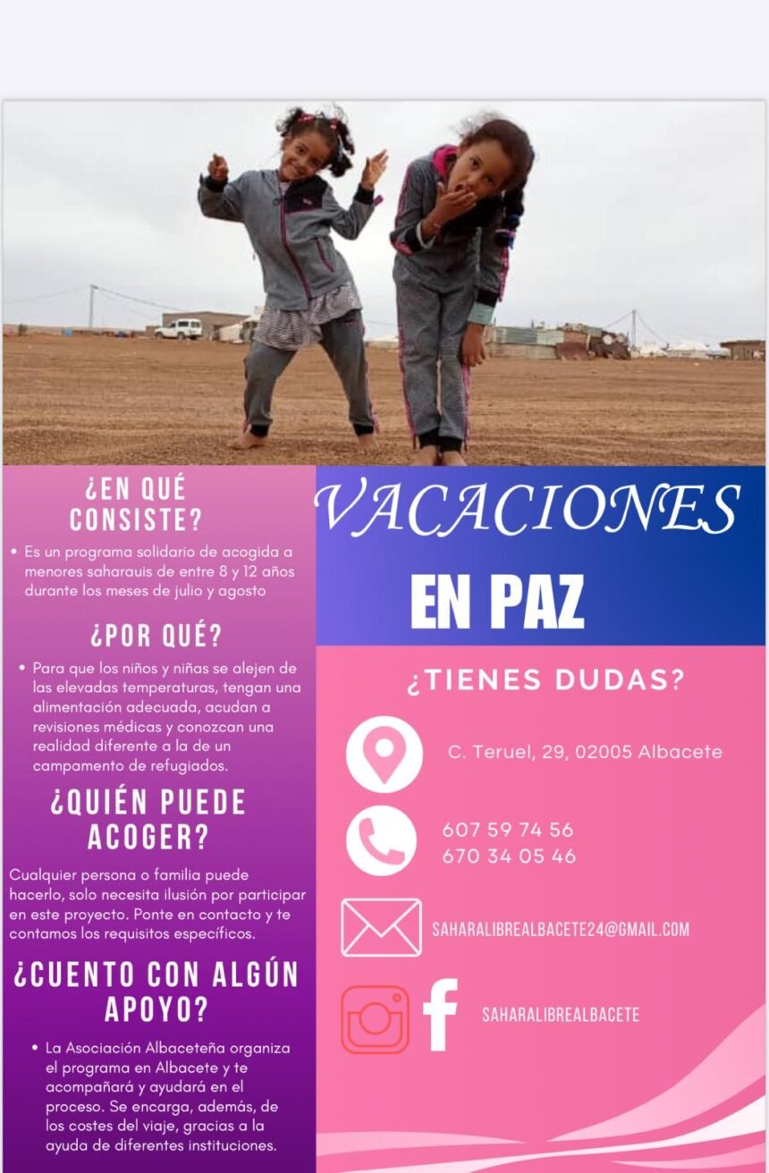 Ayuntamiento de Albacete señala que el programa ‘Vacaciones en Paz’ “refleja el compromiso con la solidaridad, la infancia y los Derechos Humanos” | Albacete
