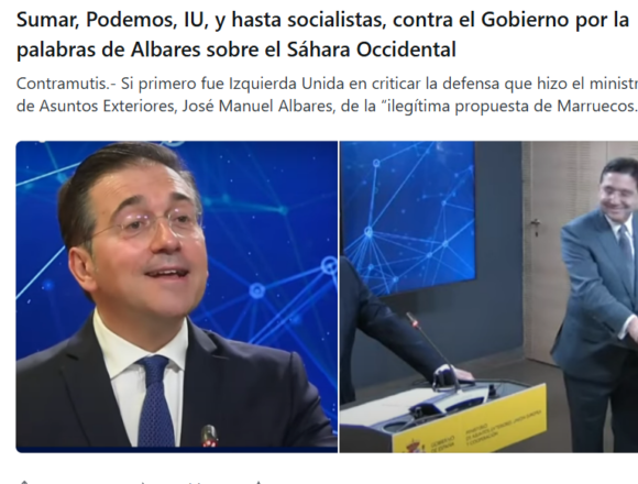 Sumar, Podemos, IU, y hasta socialistas, contra el Gobierno por la palabras de Albares sobre el Sáhara Occidental