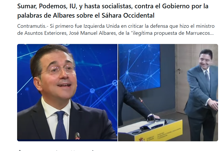 Sumar, Podemos, IU, y hasta socialistas, contra el Gobierno por la palabras de Albares sobre el Sáhara Occidental