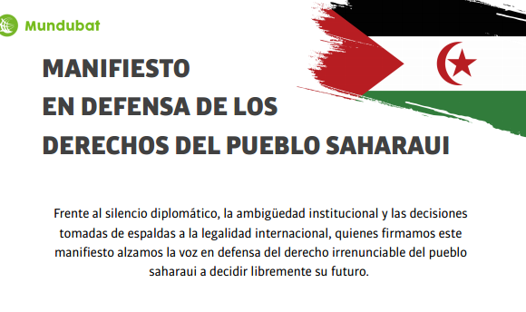 MANIFIESTO EN DEFENSA DE LOS DERECHOS DEL PUEBLO SAHARAUI (texto completo y firmantes)