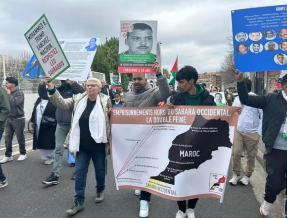El Movimiento por los Presos Políticos Saharauis (MPPS) con la Marcha por la «Libertad de los Presos Políticos saharauis»  #MarchaLibertadSaharaui