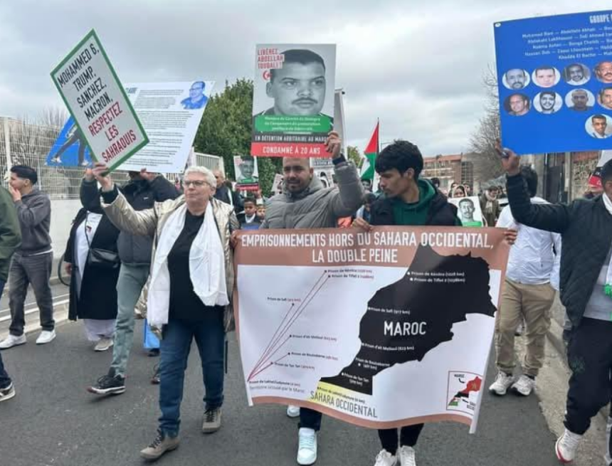 El Movimiento por los Presos Políticos Saharauis (MPPS) con la Marcha por la «Libertad de los Presos Políticos saharauis»  #MarchaLibertadSaharaui