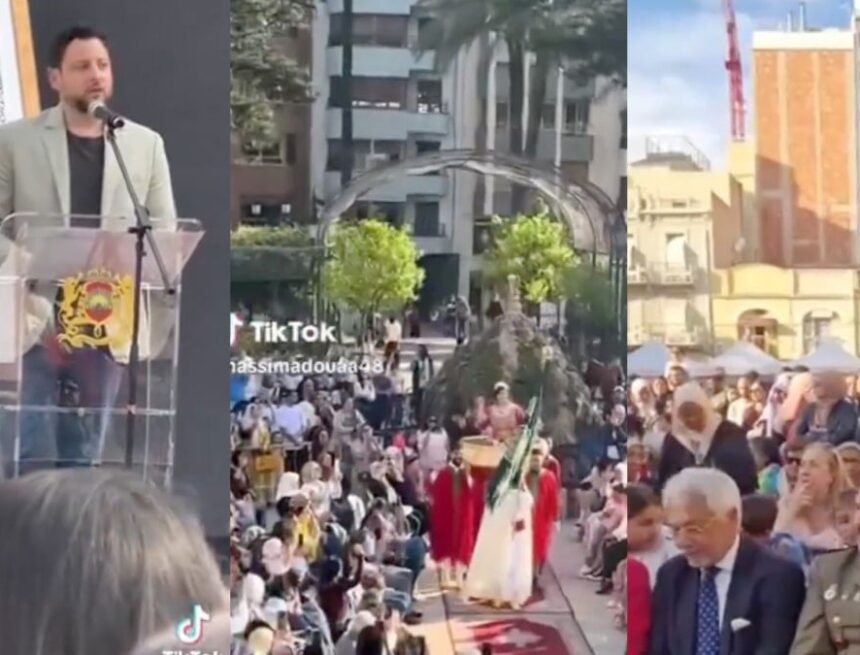 Un supuesto festival en suelo español en el que los asistentes hablan vigilados por un retrato de Mohamed VI y las artistas invitadas cantan canciones que celebran la Marcha Verde, la invasión ilegal del Sáhara Occidental
