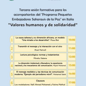 Bojador acoge la III Sesión Formativa para Acompañantes del “Programa Pequeños Embajadores Saharaui de la Paz” en Italia