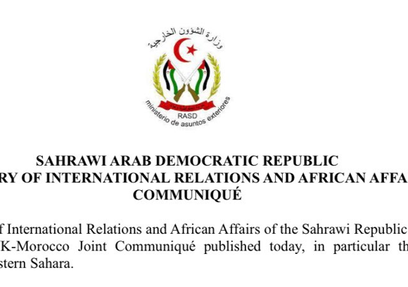 edrtyuio El Ministerio de Relaciones Internacionales y Asuntos Africanos de la República Saharaui señala que el Reino Unido deja claro que no reconoce soberanía alguna de Marruecos, el Estado ocupante, sobre el Sáhara Occidental y reafirma su apoyo al principio de respeto a la autodeterminación