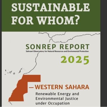 El Observatorio Saharaui «SONREP» expone en un nuevo informe: Las energías renovables en el Sáhara Occidental como herramienta para consolidar la ocupación y el saqueo de recursos