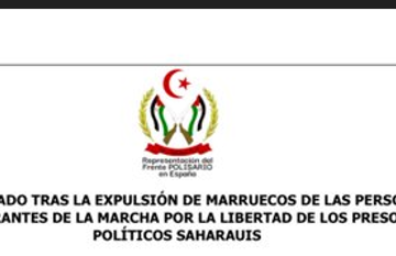 FRENTE POLISARIO en España: COMUNICADO tras la expulsión de Marruecos de las personas integrantes de la MARCHA POR LA LIBERTAD  de los Presos Políticos Saharauis