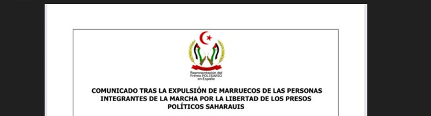 qw3456789 FRENTE POLISARIO en España: COMUNICADO tras la expulsión de Marruecos de las personas integrantes de la MARCHA POR LA LIBERTAD de los Presos Políticos Saharauis