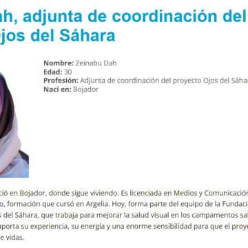 Zeinabu Dah, adjunta de coordinación del proyecto Ojos del Sáhara – Ulls del món
